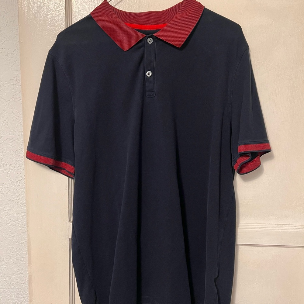 Banana Republic Navy Polo with Red Trim
